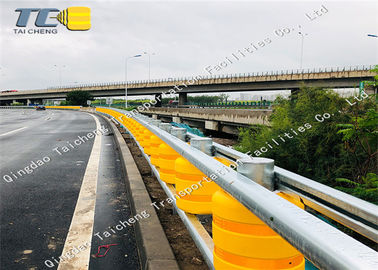 Good price Γαλβανισμένου κίτρινος Rustproof κυλίνδρων PU συστημάτων εμποδίων κυλίνδρων ασφάλειας ραγών σε απευθείας σύνδεση