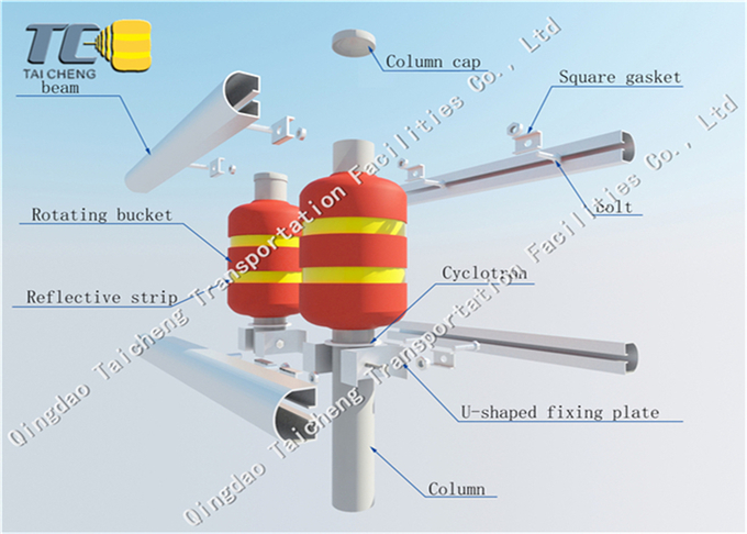 Κίτρινη κόκκινη γεμισμένη η EVA υψηλής ενέργειας απορρόφηση και χαμηλή αντίδραση 20 εμποδίων κυλίνδρων ασφάλειας